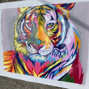 Tiger painting on canvas paper